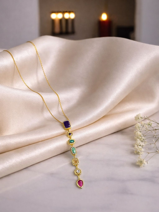 Royal Multi-Stone Drop Necklace