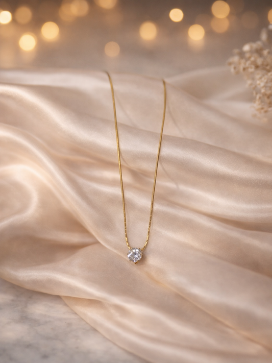 Classic Solitaire Sparkle Necklace