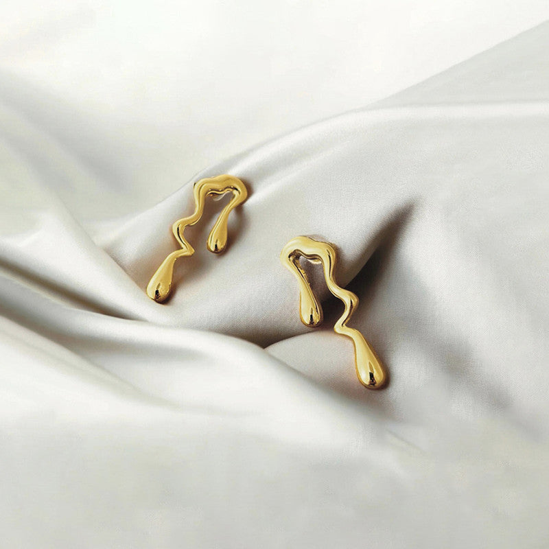 Elegant Gold Abstract Earrings for Women