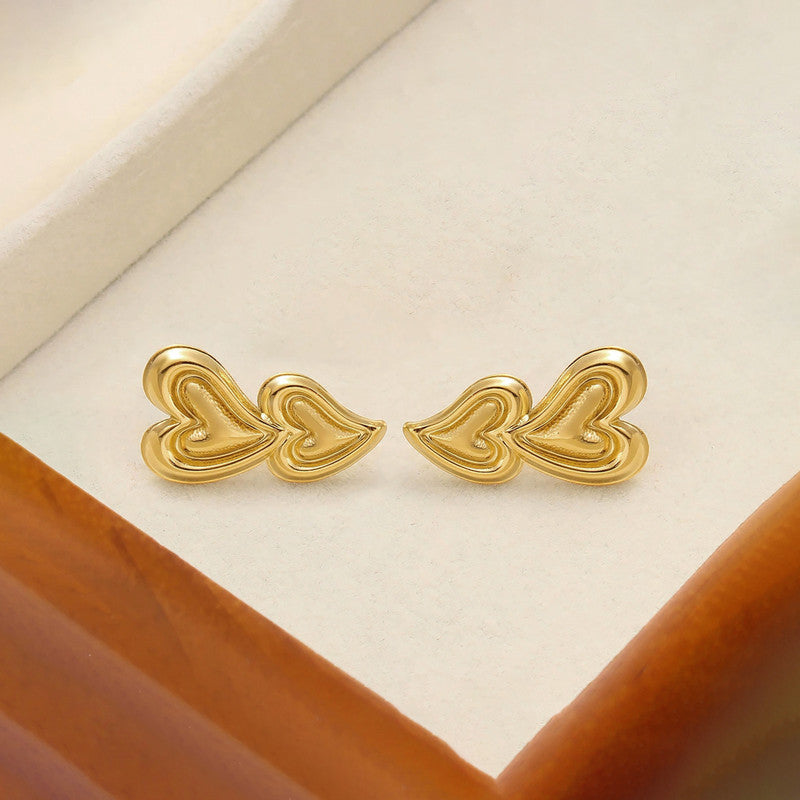 Elegant Gold Heart Earrings for Women