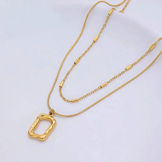Geo Layer Dual-Strand Necklace