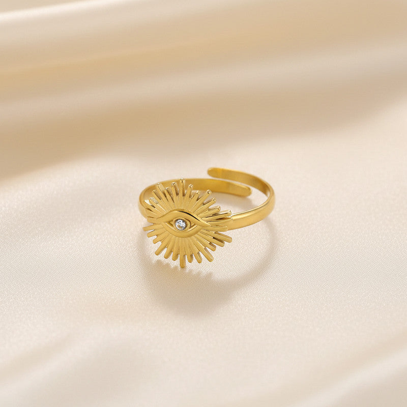 Elegant Evil Eye Gold Ring for Women