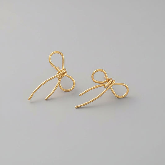 Infinity Knot Bow Earrings – Minimal Chic Statement