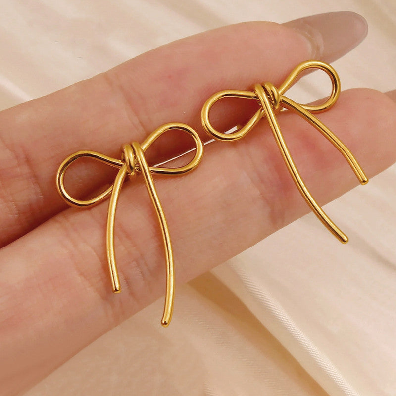 Infinity Knot Bow Earrings – Minimal Chic Statement