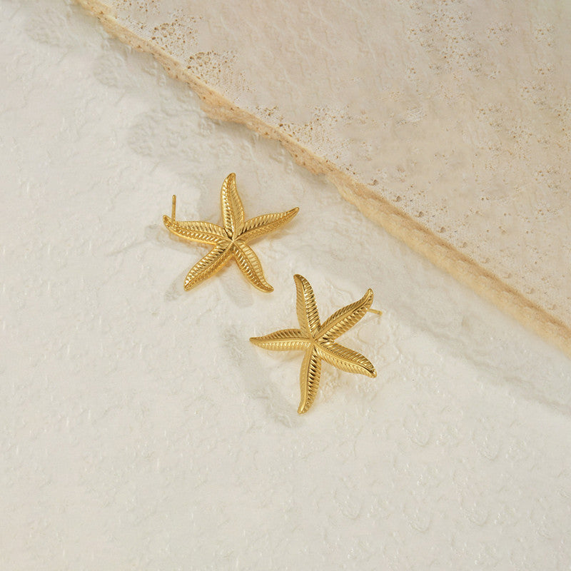 Starfish Textured Stud Earrings