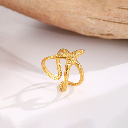 Golden Starfish Contemporary Ring