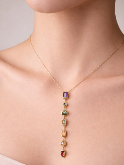 Royal Multi-Stone Drop Necklace