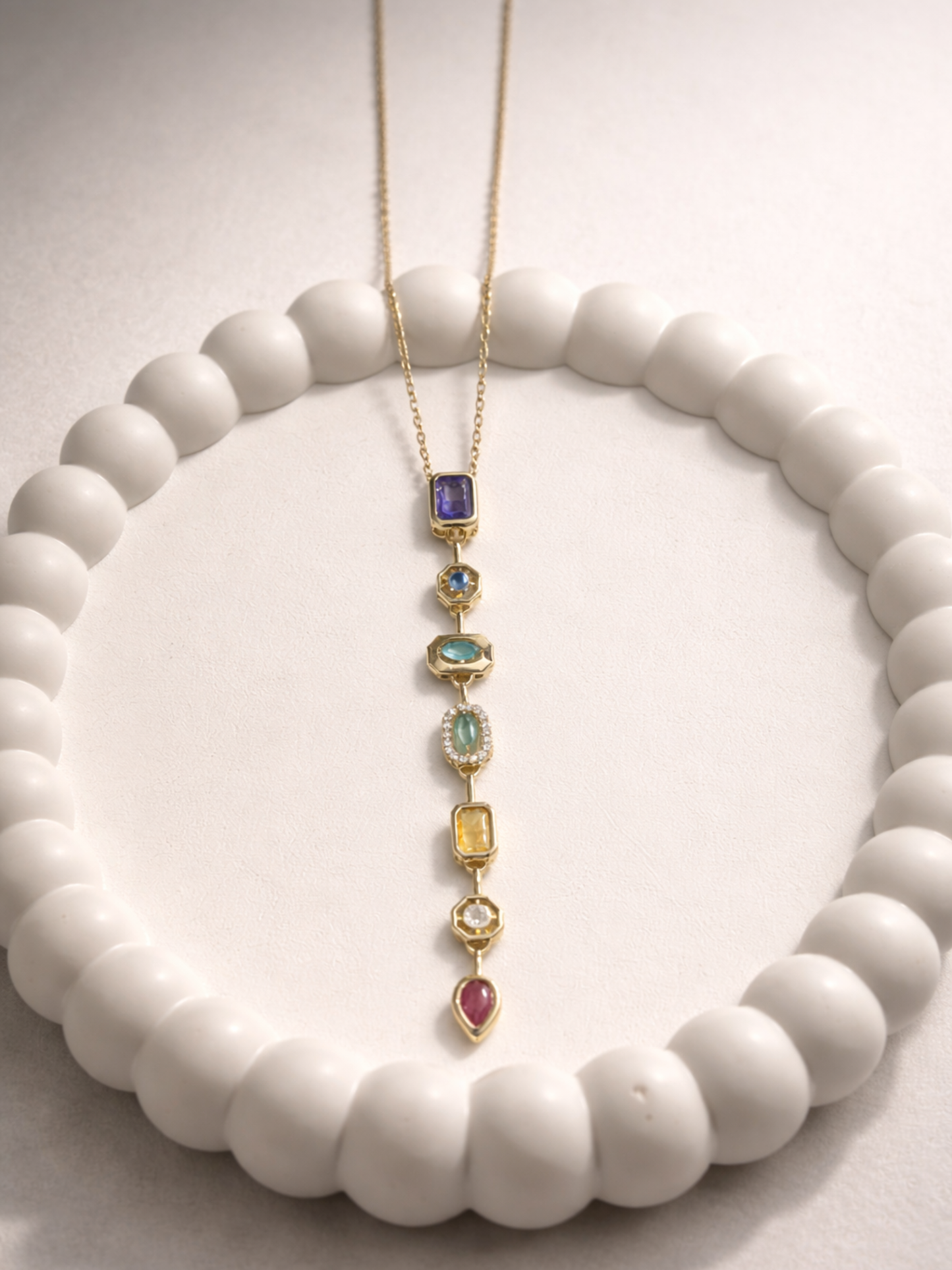 Royal Multi-Stone Drop Necklace