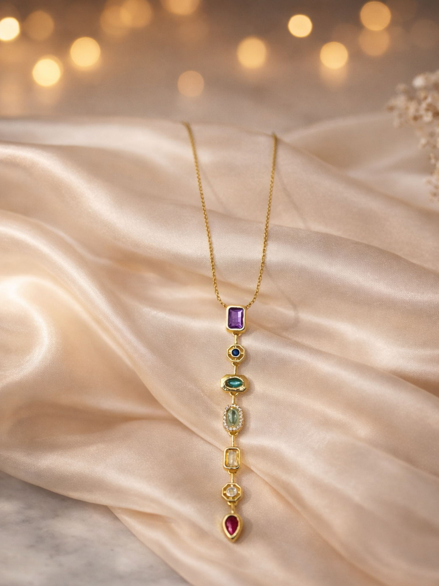 Royal Multi-Stone Drop Necklace