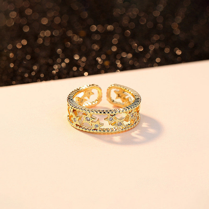 Star Cutwork Adjustable Ring