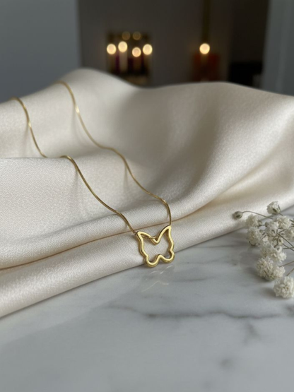 Golden Flutter Butterfly Necklace