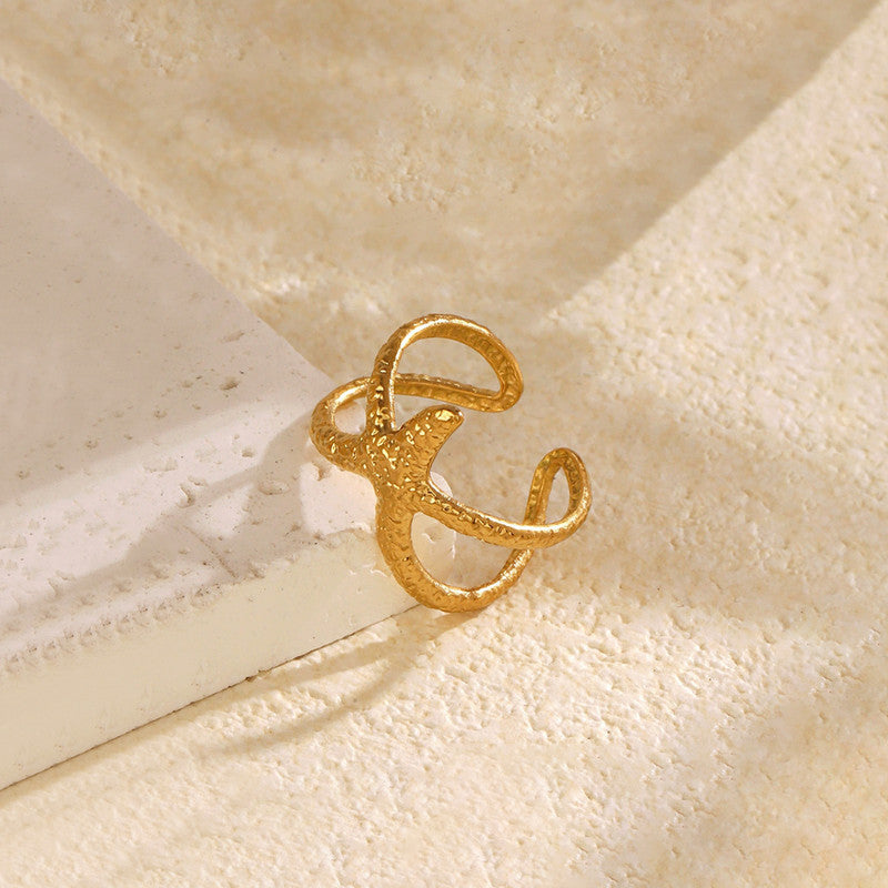 Golden Starfish Contemporary Ring