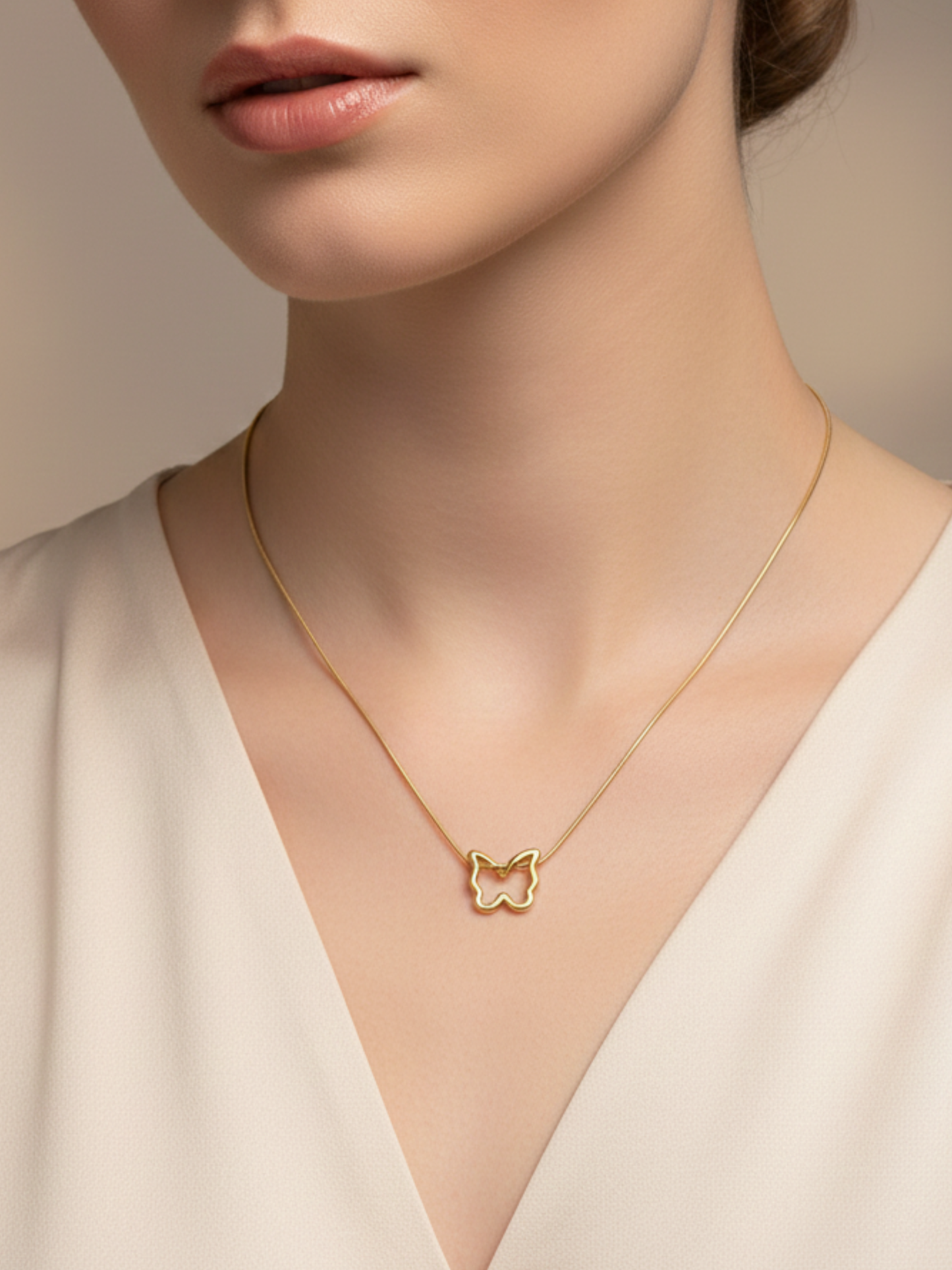 Golden Flutter Butterfly Necklace