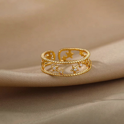 Star Cutwork Adjustable Ring