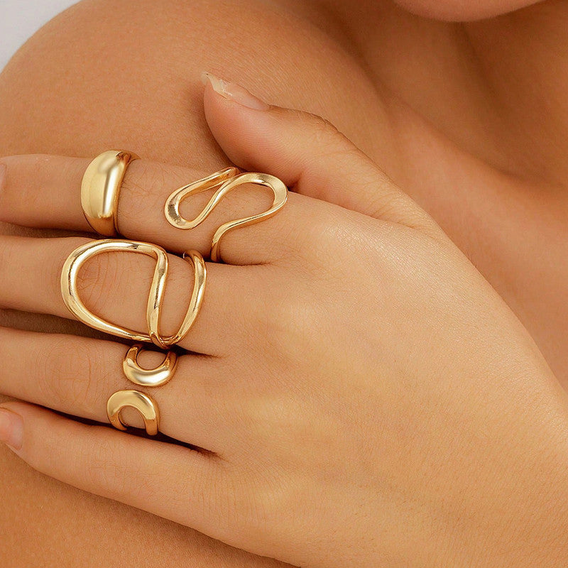 Trending Gold Plated Stackable Ring Set (Set of 4)