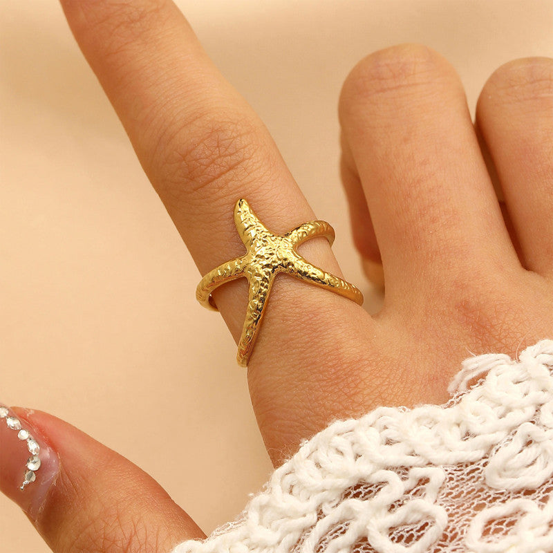 Golden Starfish Contemporary Ring