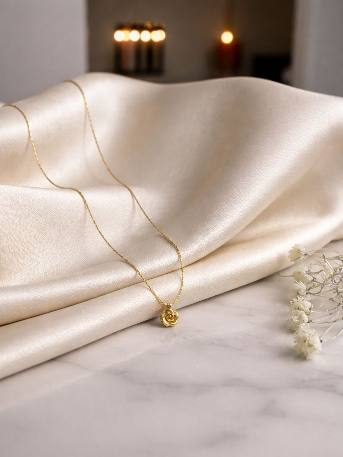 Golden Rose Bloom Necklace