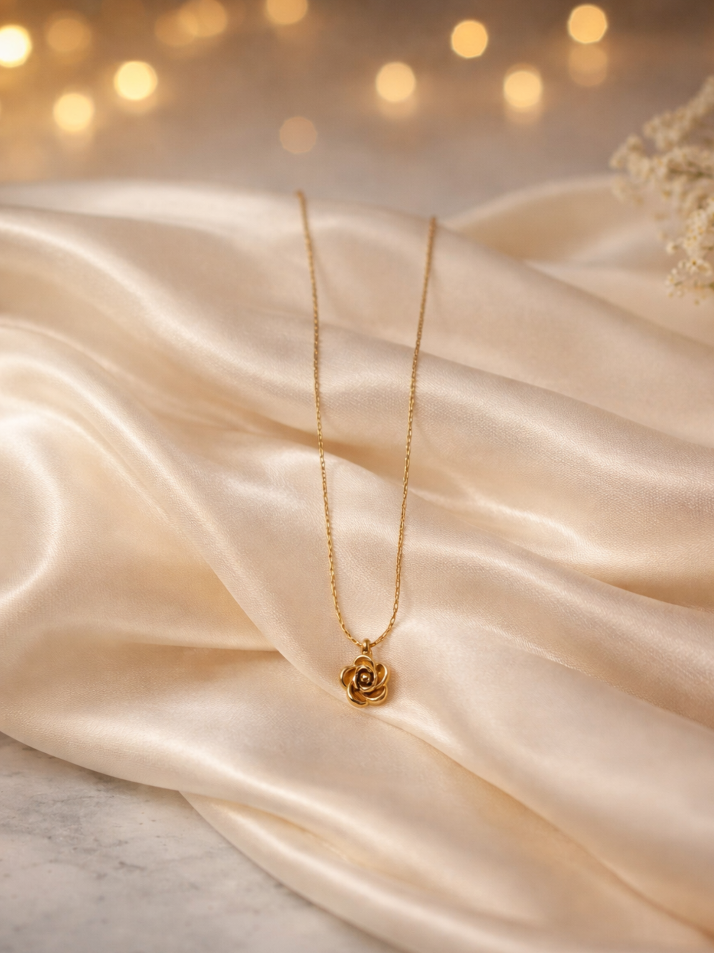 Golden Rose Bloom Necklace