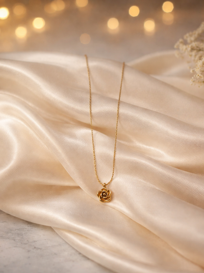 Golden Rose Bloom Necklace