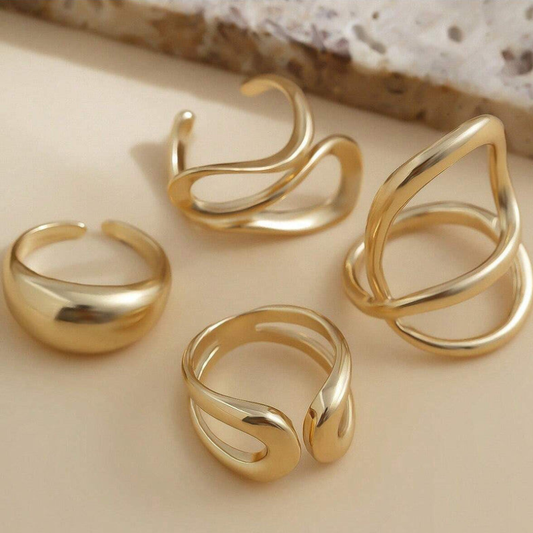 Trending Gold Plated Stackable Ring Set (Set of 4)