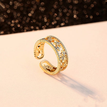 Star Cutwork Adjustable Ring