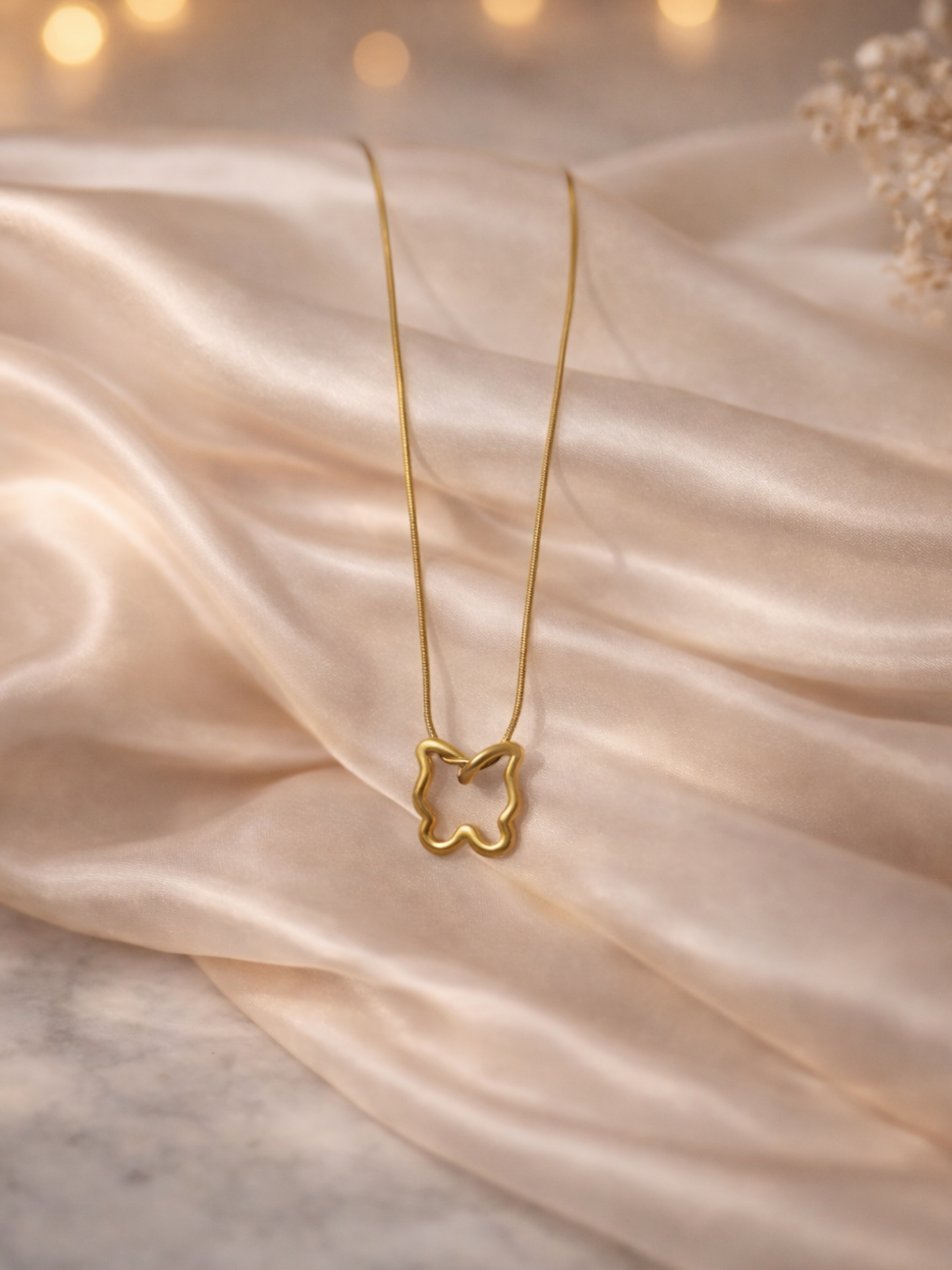 Golden Flutter Butterfly Necklace