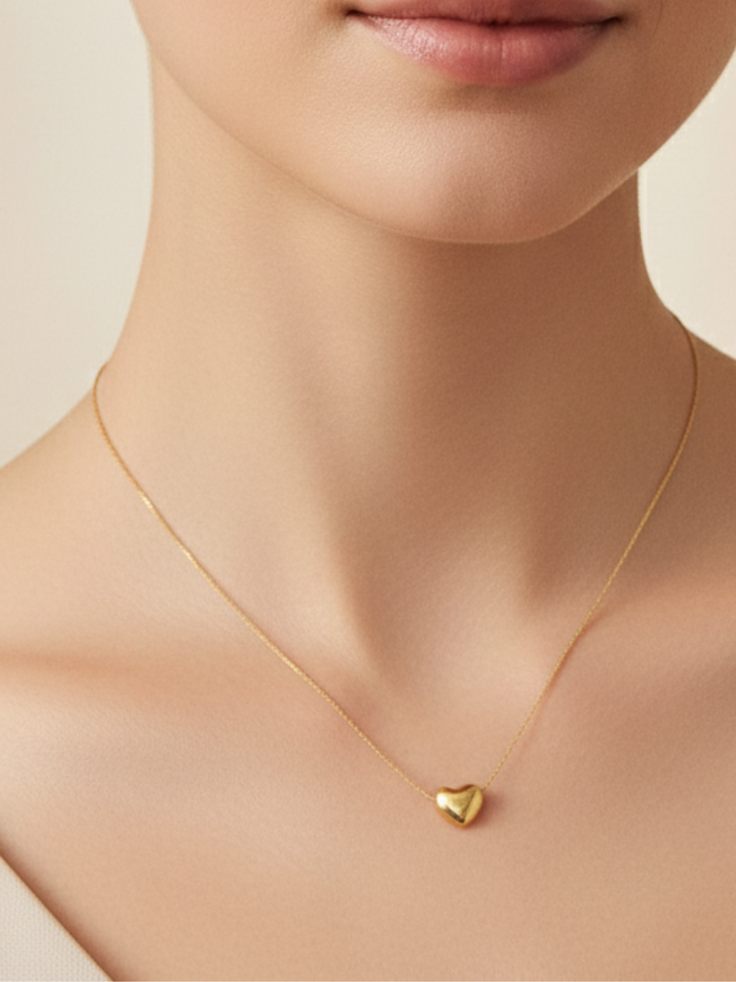 Golden Heart Charm Necklace