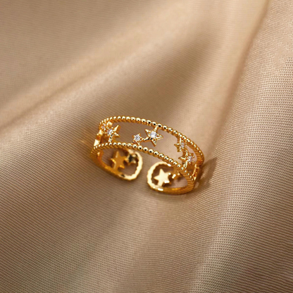 Star Cutwork Adjustable Ring