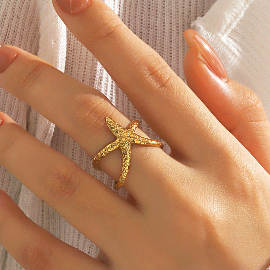 Golden Starfish Contemporary Ring