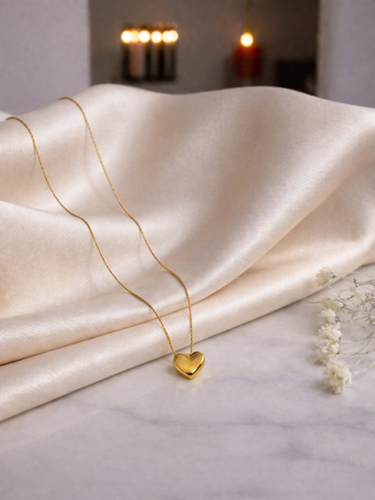 Golden Heart Charm Necklace