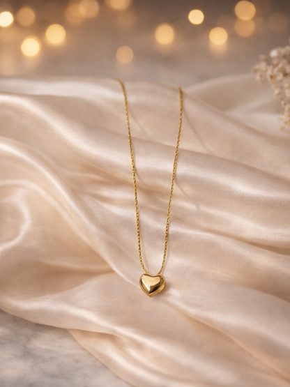 Golden Heart Charm Necklace