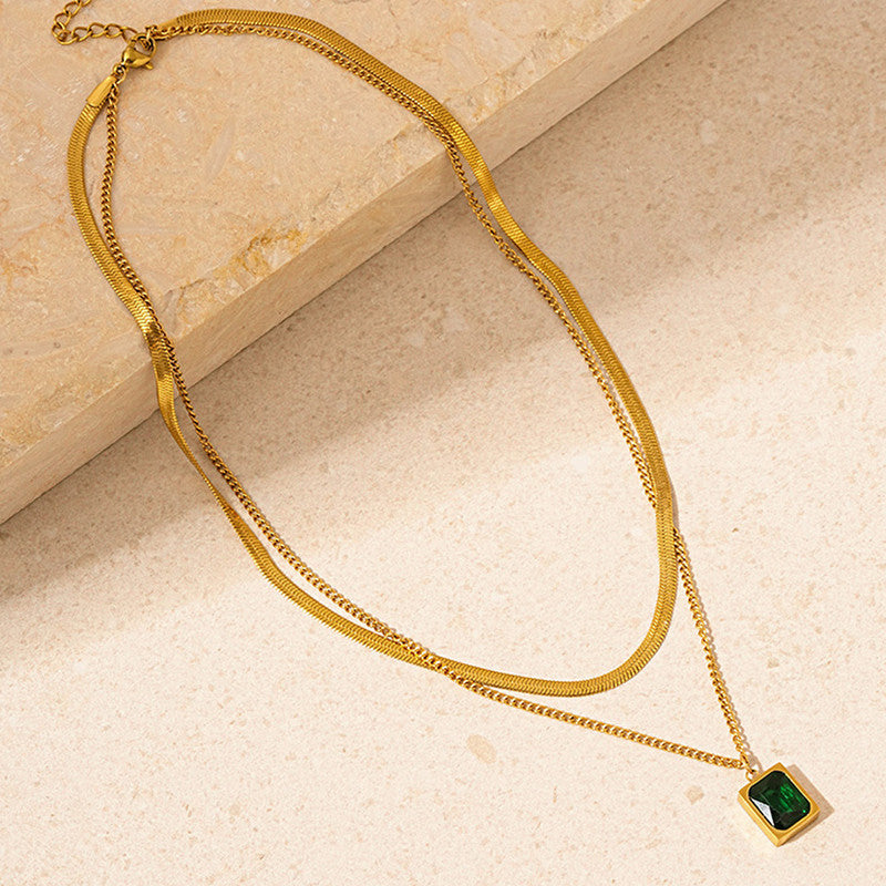 Emerald Grace Layered Necklace