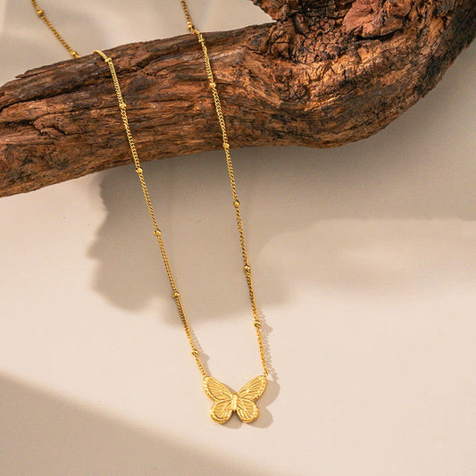 Golden Butterfly Charm Necklace