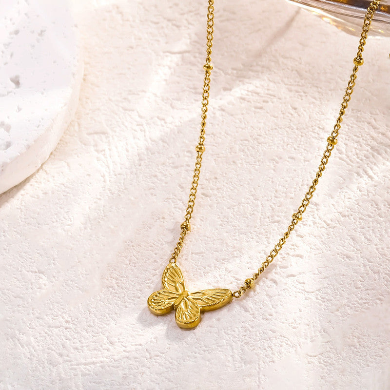 Golden Butterfly Charm Necklace