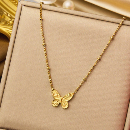 Golden Butterfly Charm Necklace