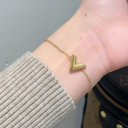 Gold-Plated V Shape Bracelet for Women