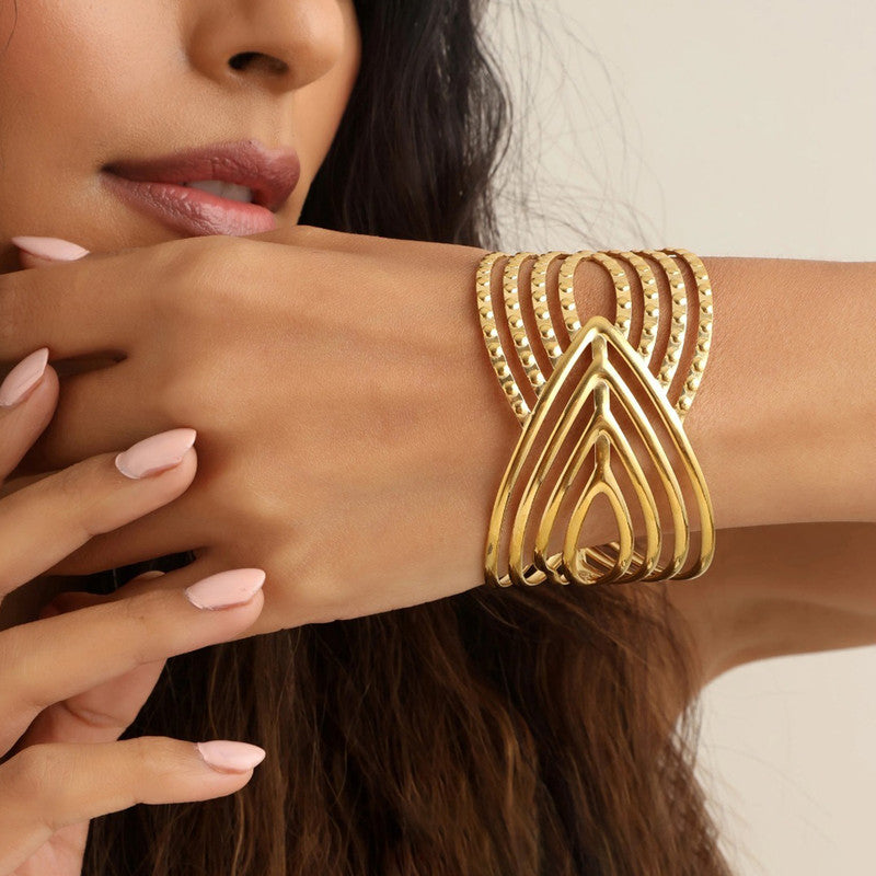 Elegant Gold Statement Cuff Bracelet for Women