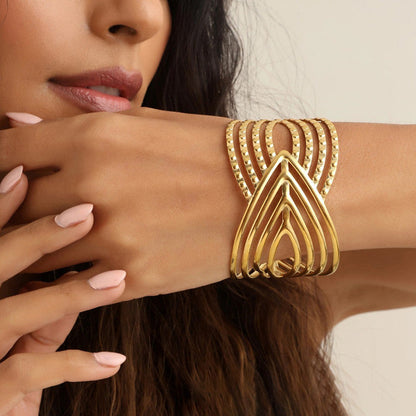 Elegant Gold Statement Cuff Bracelet for Women