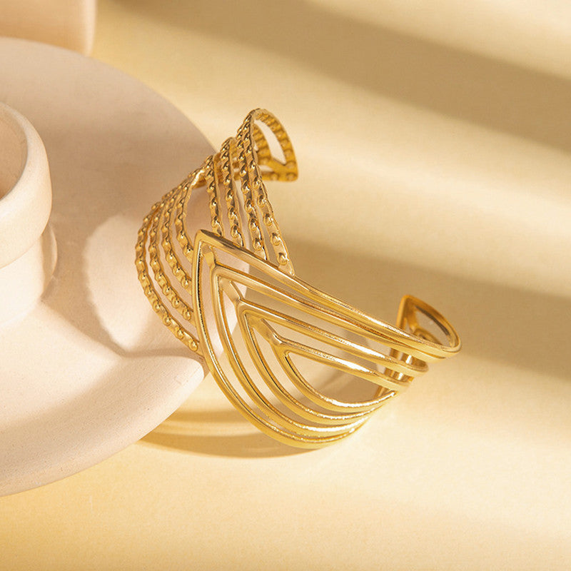 Elegant Gold Statement Cuff Bracelet for Women