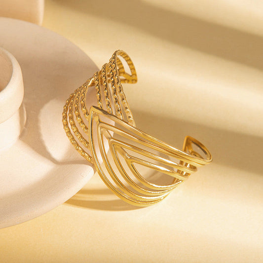 Elegant Gold Statement Cuff Bracelet for Women