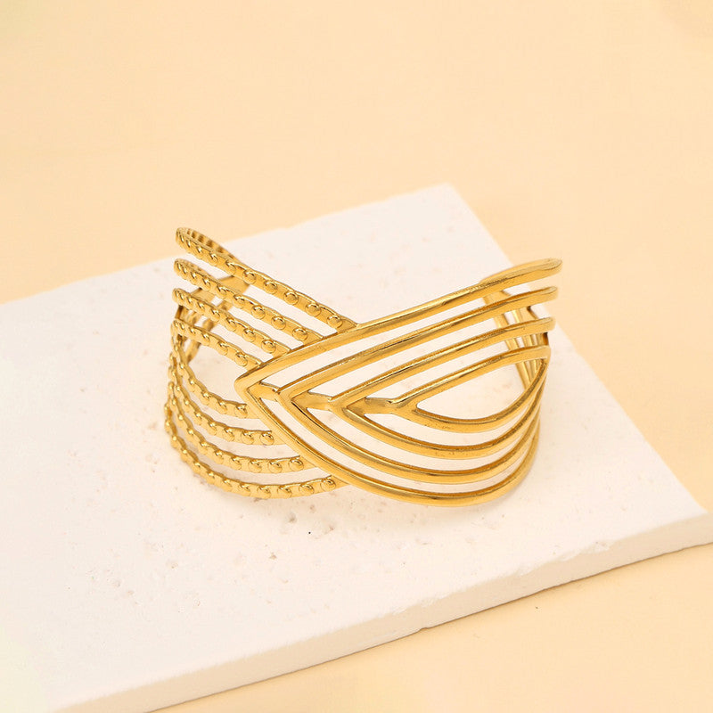 Elegant Gold Statement Cuff Bracelet for Women