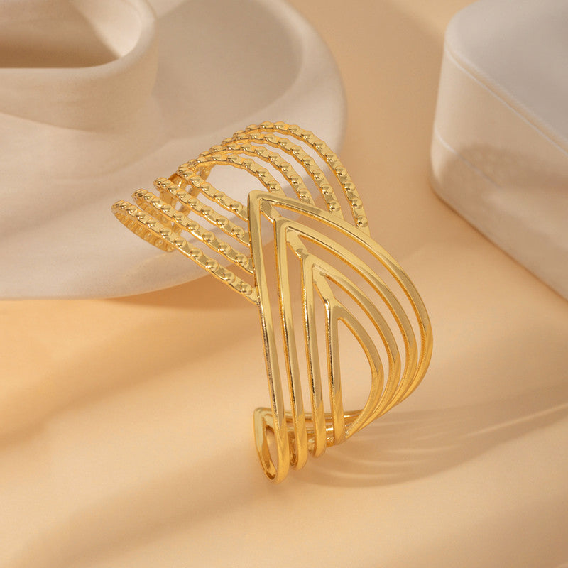 Elegant Gold Statement Cuff Bracelet for Women