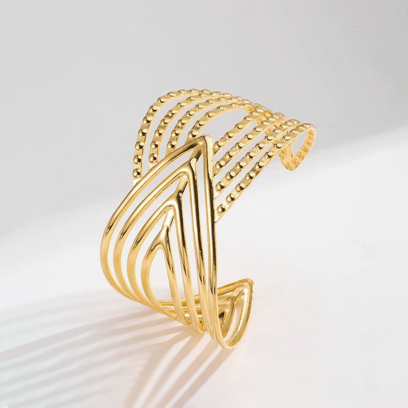 Elegant Gold Statement Cuff Bracelet for Women