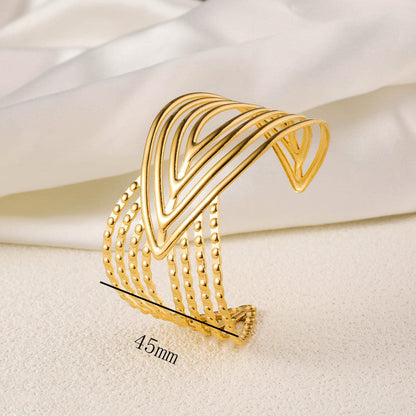 Elegant Gold Statement Cuff Bracelet for Women