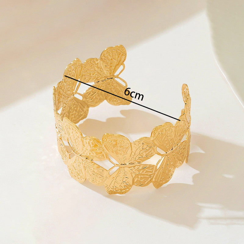 Elegant Butterfly Gold Cuff Bracelet for Women