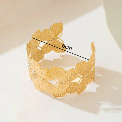 Elegant Butterfly Gold Cuff Bracelet for Women