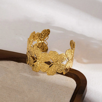 Elegant Butterfly Gold Cuff Bracelet for Women