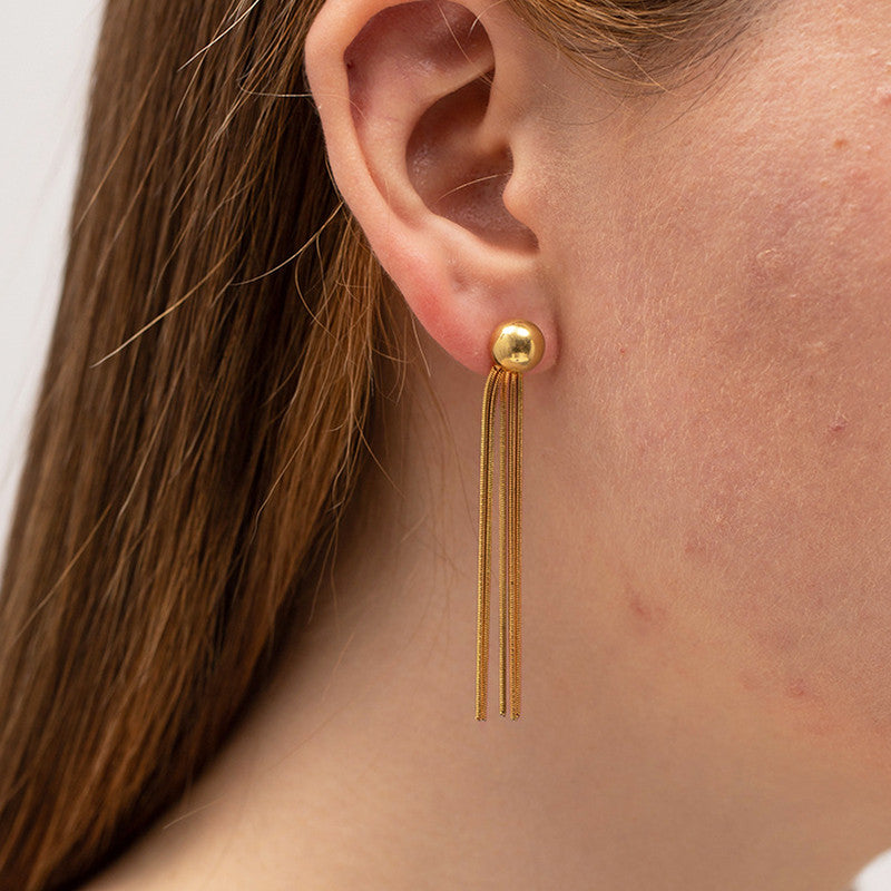Gold Long Tassel Earrings for Women