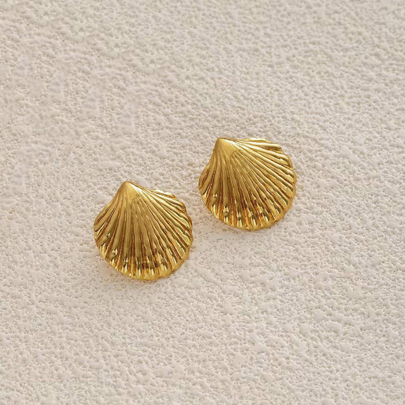 Elegant Gold Seashell Earrings for Women