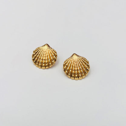 Elegant Gold Seashell Earrings for Women